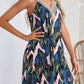Lace Detail Printed V-Neck Sleeveless Dress