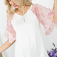 Floral Chiffon Mixed Bell Sleeve Top