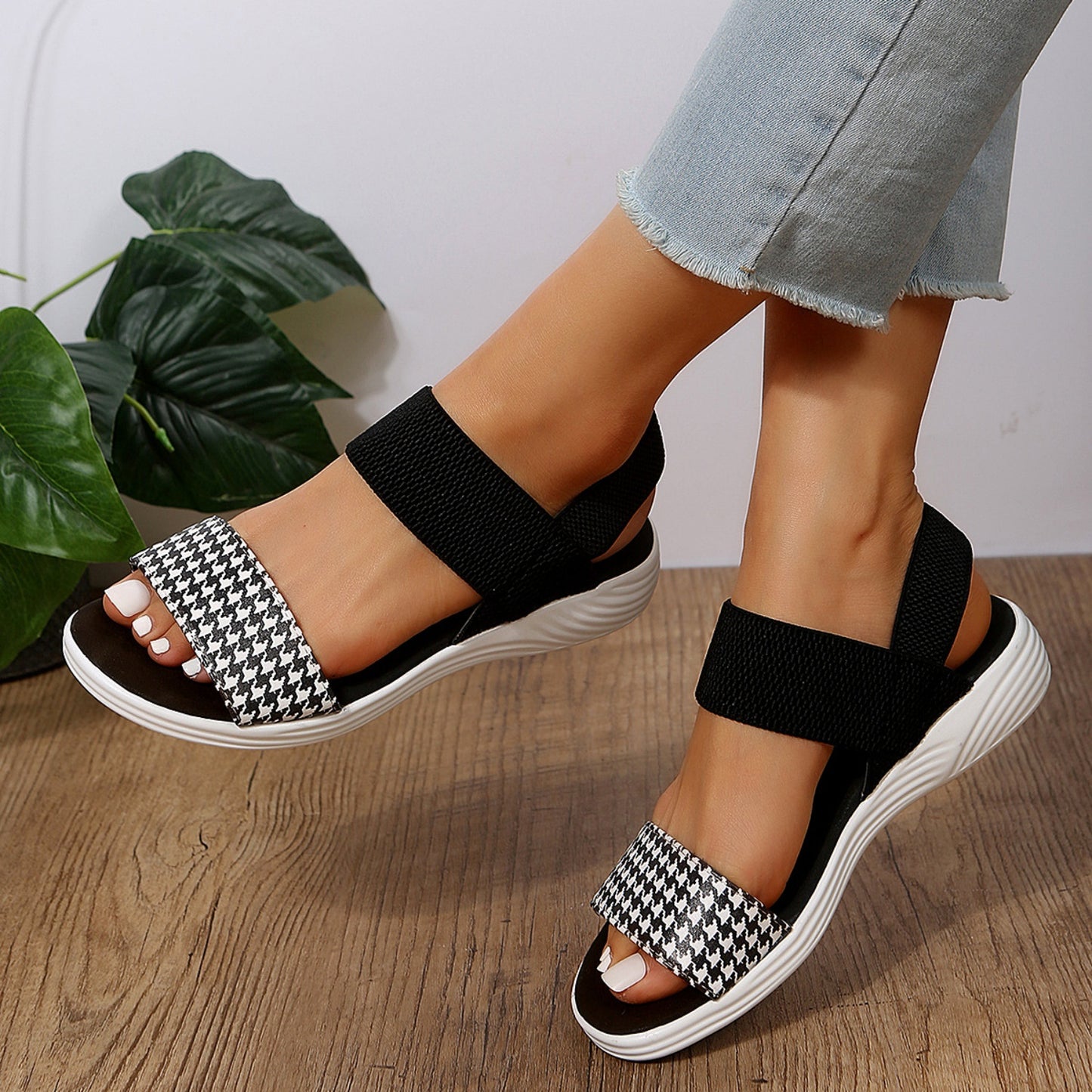 Boho Elastic Strap Comfort Sandals