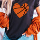 Distressed Basketball Hearts Sports Graphic Tee