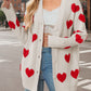 Heart Button Down Long Sleeve Cardigan