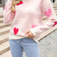 Angel Wings Heart Round Neck Droppped Shoulder Sweater