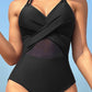 Crisscross Halter Neck One-Piece Swimwear