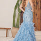 Embellished Feather Skirt V-Neck Open V-Back Side Slit Long Prom Dress NXC1119_10