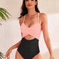 Crisscross Cutout V-Neck One-Piece Swimwear