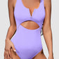 Cutout Notched Wide Strap One-Piece Swimwear