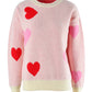 Angel Wings Heart Round Neck Droppped Shoulder Sweater