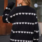 Angel Wings Heart Round Neck Long Sleeve Sweater