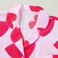 Pink Classic Heart Valentines Pajamas Set