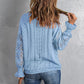 Openwork Lantern Sleeve Dropped Shoulder Sweater