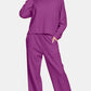 Zenana Round Neck Raglan Sleeve Top and Elastic Waist Pants Set