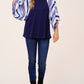 WAFFLE STRIPE MIX KIMONO TOP