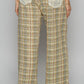 POL Lace Trim Drawstring Checkered Wide Leg Pants