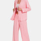 Zenana Button Down Long Sleeve Top and Pants Lounge Set