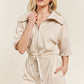 TERRY ZIP FRONT ROMPER