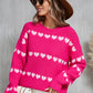 Angel Wings Heart Round Neck Long Sleeve Sweater