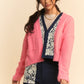 Davi & Dani Open Front Drop Shoulder Cardigan