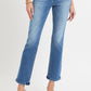 RISEN Full Size Mid Rise Ankle Straight Jeans with Pockets