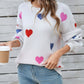 Angel Wings Heart Round Neck Long Sleeve Sweater