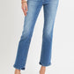 RISEN Full Size Mid Rise Ankle Straight Jeans with Pockets