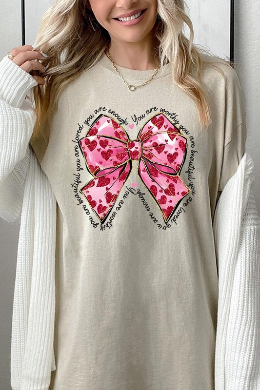 Valentine Bow Graphic Plus Heavy Cotton Tee