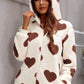 Fuzzy Heart Zip Up Hooded Lounge Jumpsuit