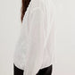 Frill Ruched Collared Neck Long Sleeve Shirt