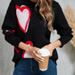 Angel Wings Heart Round Neck Long Sleeve Sweater