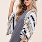 WAFFLE STRIPE MIX KIMONO TOP