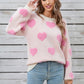 Angel Wings Heart Dropped Shoulder Long Sleeve Sweater