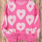 Pearl Detail Heart Round Neck Long Sleeve Sweater