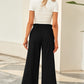 Drawstring Paperbag Waist Wide Leg Pants