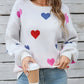 Angel Wings Heart Round Neck Long Sleeve Sweater