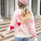 Angel Wings Heart Round Neck Droppped Shoulder Sweater