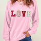 LOVE Patch Round Neck Dropped Shoulder Sweatshirt