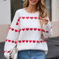 Angel Wings Heart Round Neck Long Sleeve Sweater