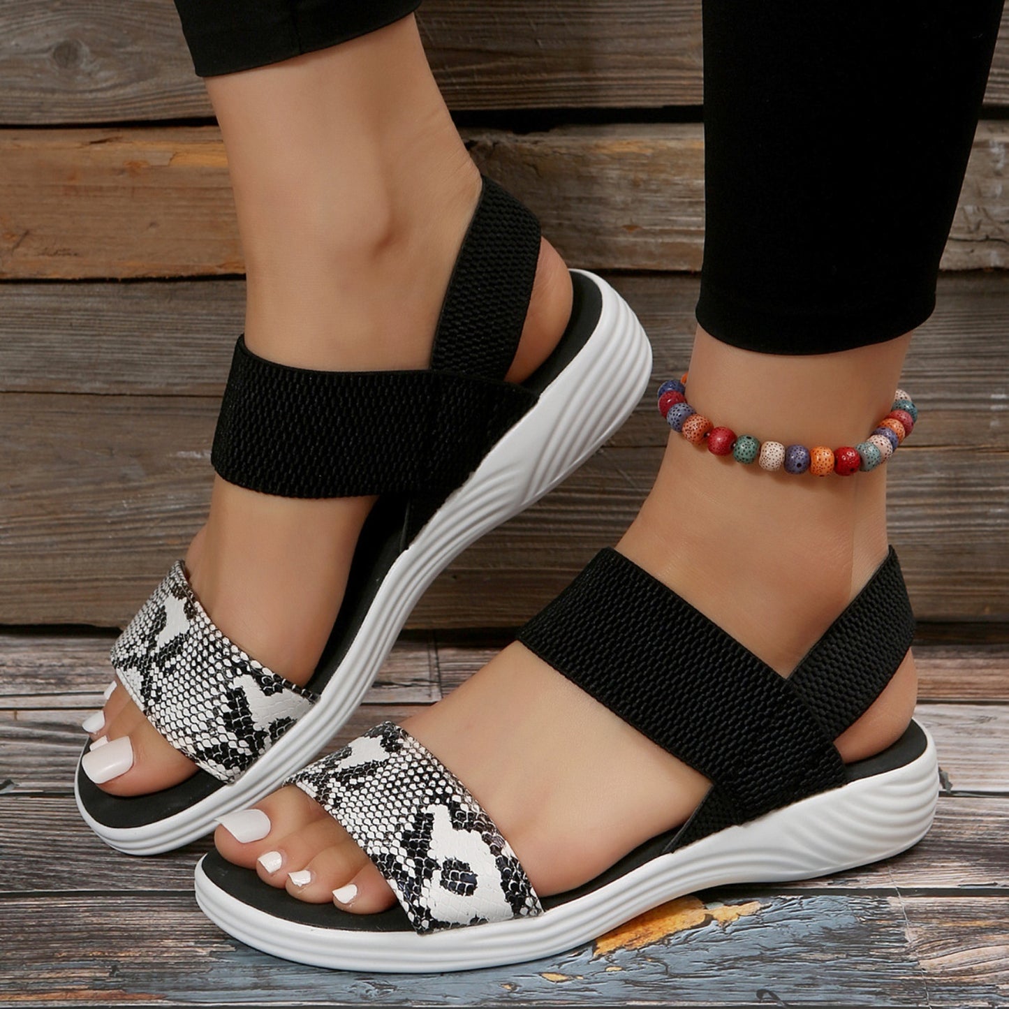 Boho Elastic Strap Comfort Sandals