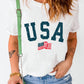 USA Round Neck Short Sleeve T-Shirt