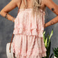 Swiss Dot Ruffled Strapless Romper