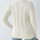 Cable-Knit Heart Round Neck Long Sleeve Sweater