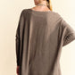 Davi & Dani Round Neck Dropped Shoulder Long Sleeve Knit Top