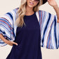 WAFFLE STRIPE MIX KIMONO TOP