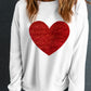 Valentine’s Day Heart Round Neck Long Sleeve Sweatshirt