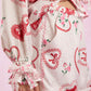 Valentine’s Day Lace Detail Heart Print Collared Neck Top and Shorts Lounge Set