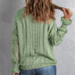 Openwork Lantern Sleeve Dropped Shoulder Sweater