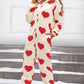 Fuzzy Heart Zip Up Hooded Lounge Jumpsuit