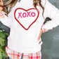 XOXO Heart Round Neck Dropped Shoulder Sweatshirt
