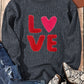 Valentine’s Day LOVE Round Neck Long Sleeve Sweatshirt