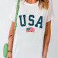 USA Round Neck Short Sleeve T-Shirt