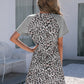 Ivy Lane Leopard Round Neck Short Sleeve Mini Dress